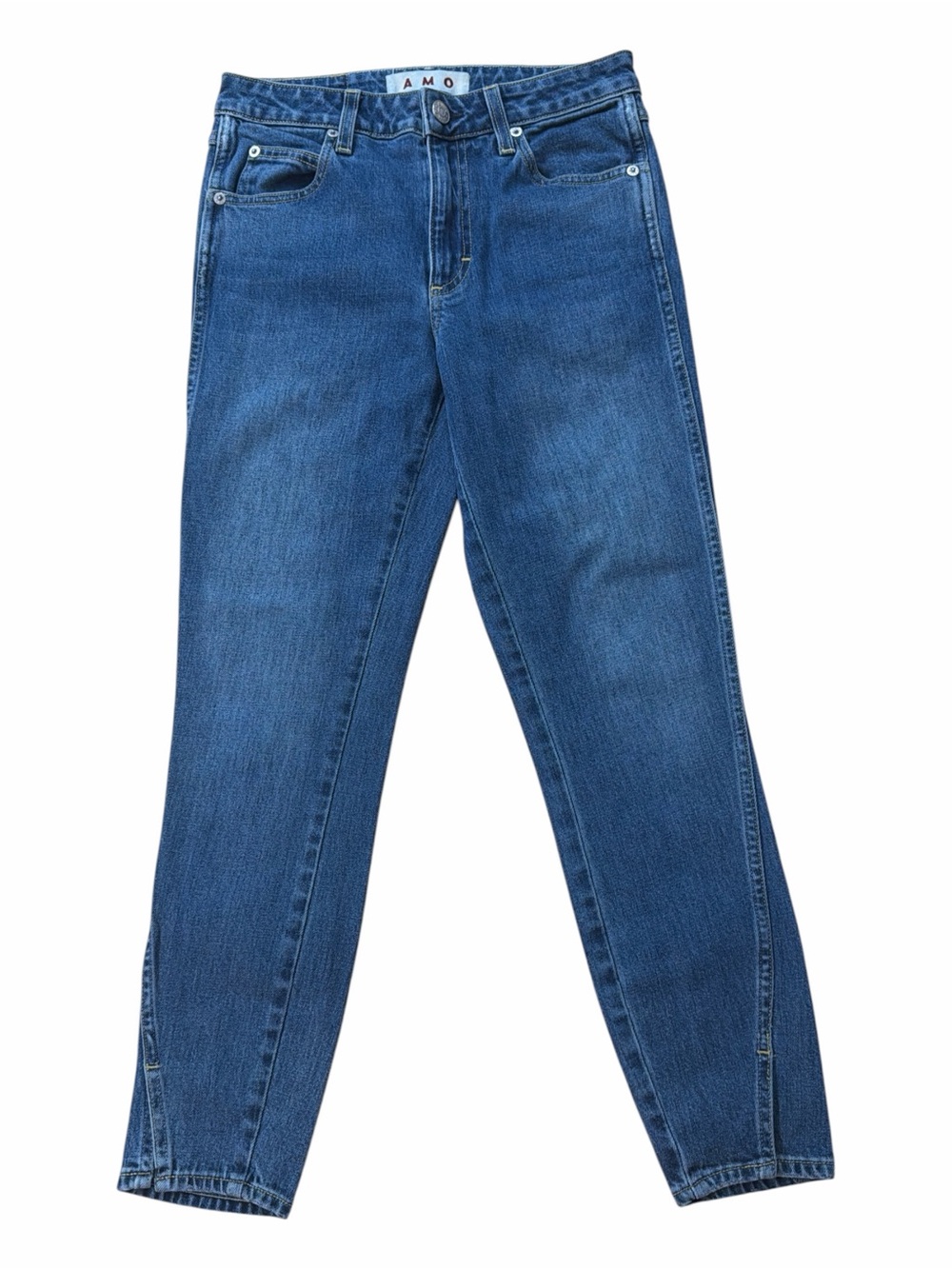 AMO Twist Liberty High-Rise Slim Straight Jeans with front slits